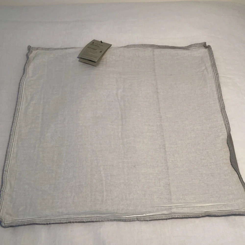 West elm decorative pillow pleated 20” grey cotton